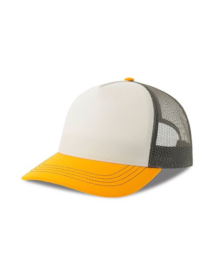 Atlantis - Rapper Canvas Cap Recycled - White, Yellow, Dark Grey