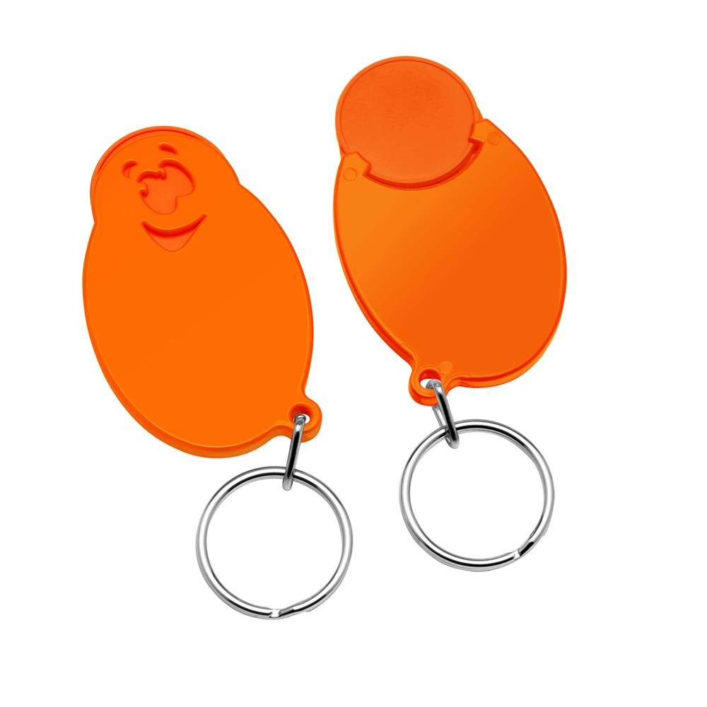 Chiphalter mit 1€-Chip "Gesicht" - Orange/Orange