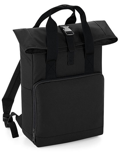 BagBase - Twin Handle Roll-Top Backpack - Black