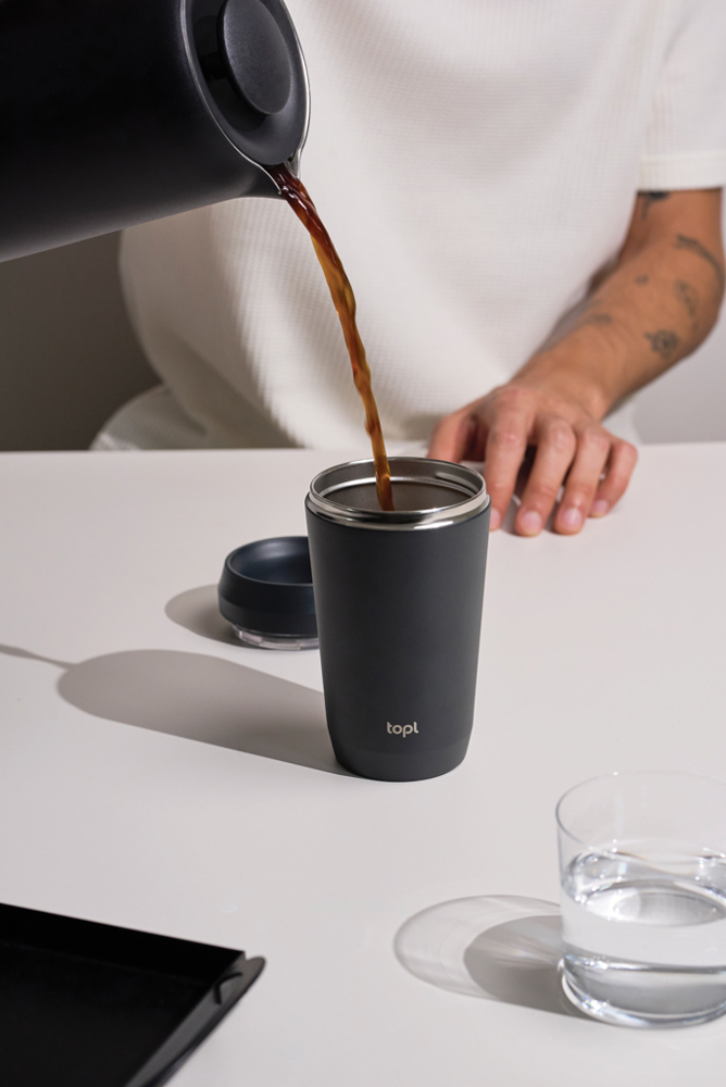 Topl-Trinkbecher aus rec. Stahl mit 360-Grad-Deckel 354ml