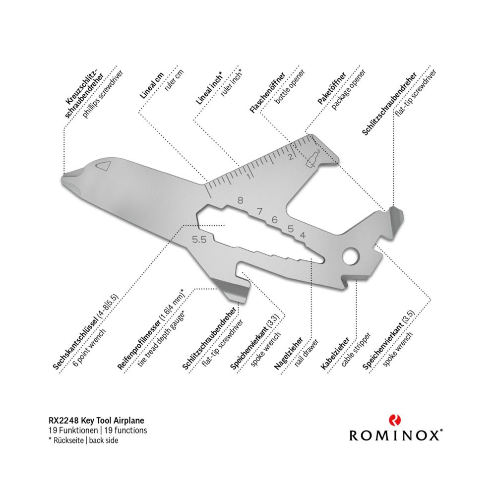 Geschenkartikel: ROMINOX® Key Tool Airplane / Flugzeug (19 Funktionen) im Motiv-Mäppchen Frohe Ostern