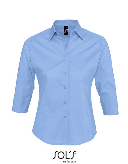 SOL´S - Women´s Stretch-3/4-Sleeve Blouse Effect - Bright Sky