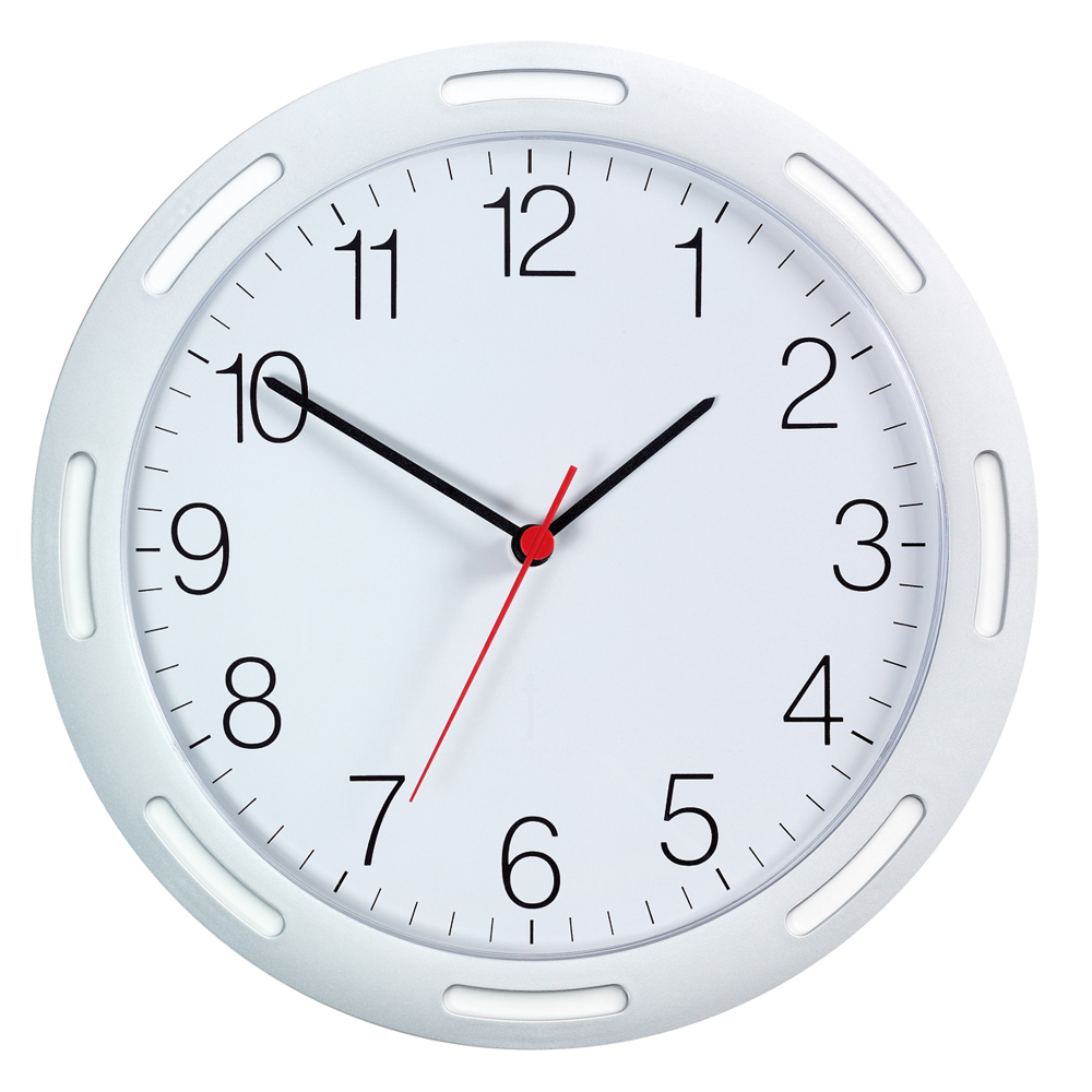 Quarz-Wanduhr U-1248 - silber/weiss