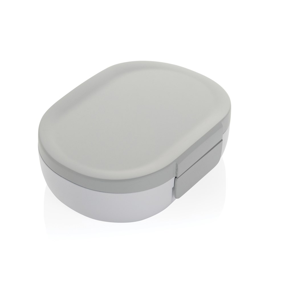 Avira Atlas Lunchbox aus RCS recyceltem PP 700ml - weiß, grau (± PMS White/ ± PMS Cool Grey 6)