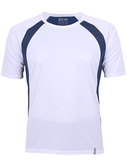 CONA SPORTS - Pace Tech Tee - White, Navy