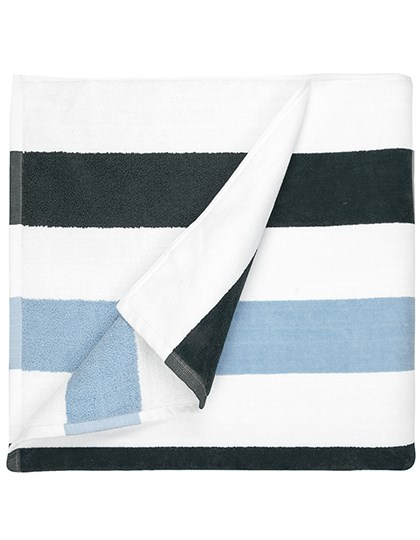 The One Towelling® - Beach Towel Stripe - Anthracite, Light Blue, White
