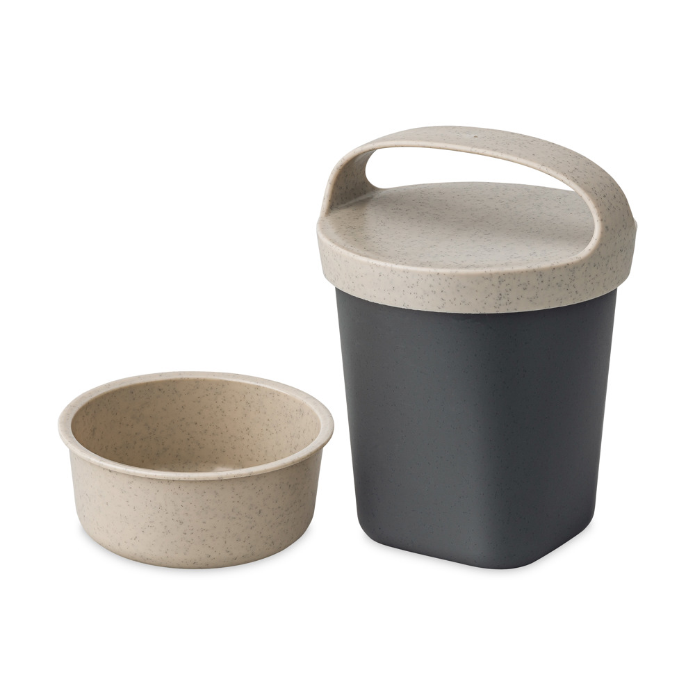 Koziol BUDDY 0,5 Snackpot mit Einsatz und Deckel 500ml - nature ash grey