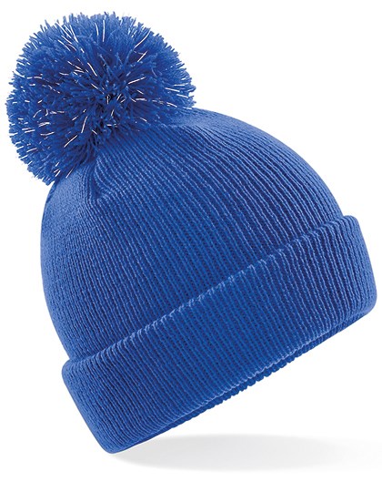 Beechfield - Junior Reflective Bobble Beanie - Bright Royal
