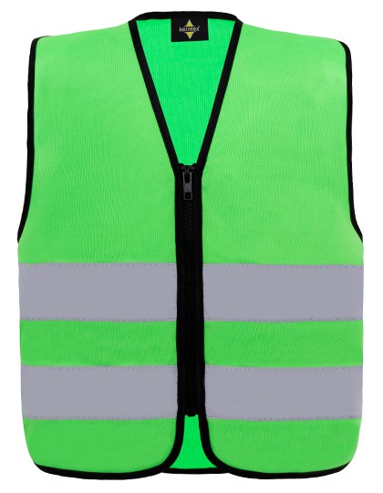 Korntex - Kids´ Hi-Vis Safety Vest With Front Zipper Aalborg - Green