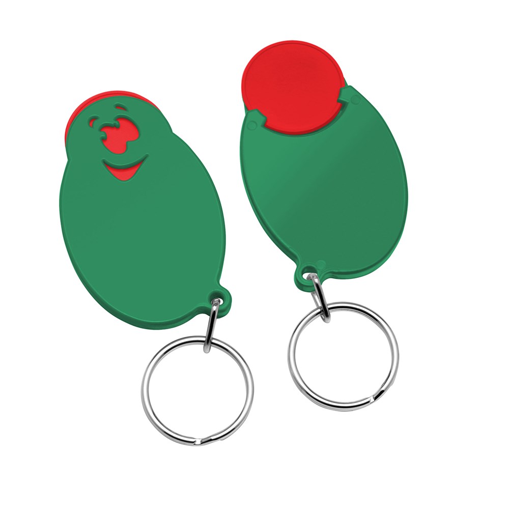 Chiphalter mit 1€-Chip "Gesicht" - rot/grün