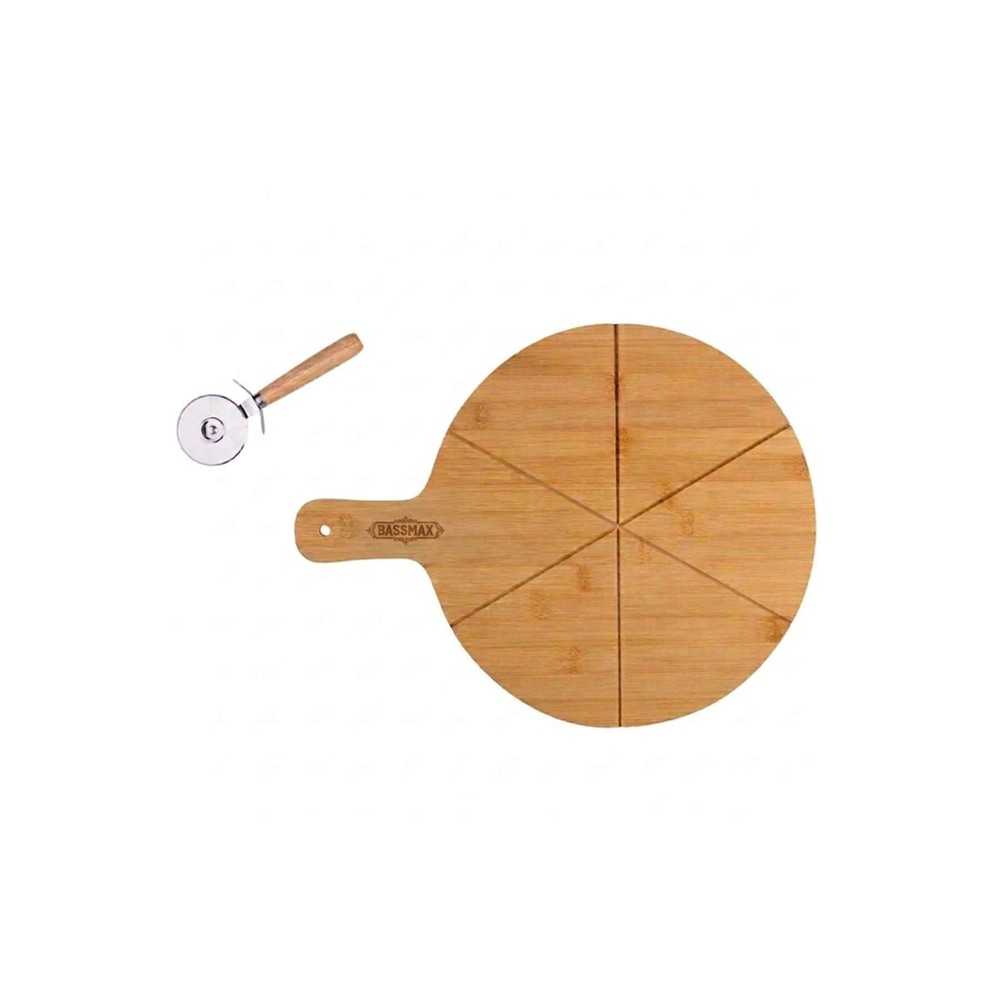 ALPINA Pizza Board Ø34cm With Knife- Braun