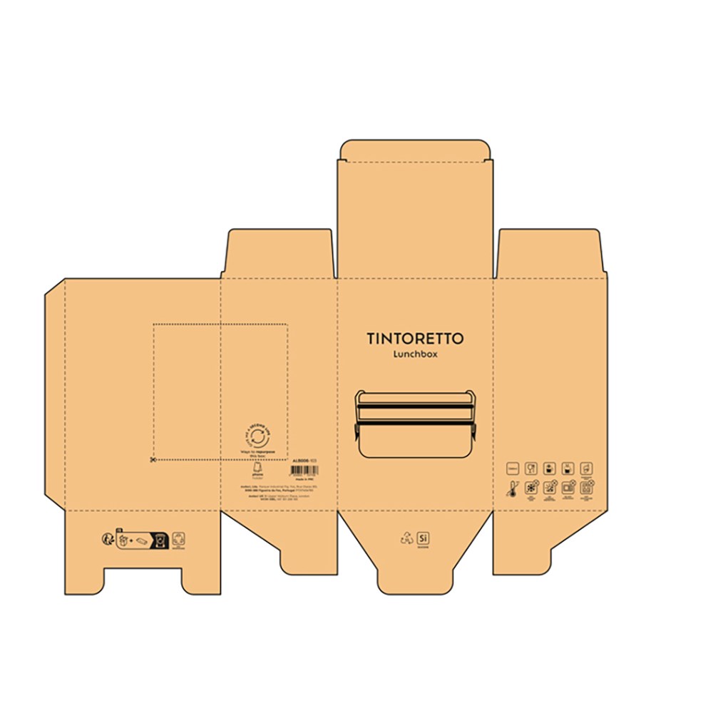 Tintoretto Lunchbox recy. Edelstahl 1240 ml  - Mattblau