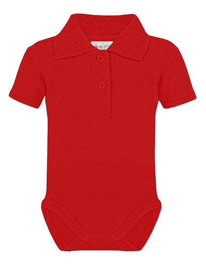 Link Kids Wear - Bio Bodysuit With Polo Shirt Neck - Red