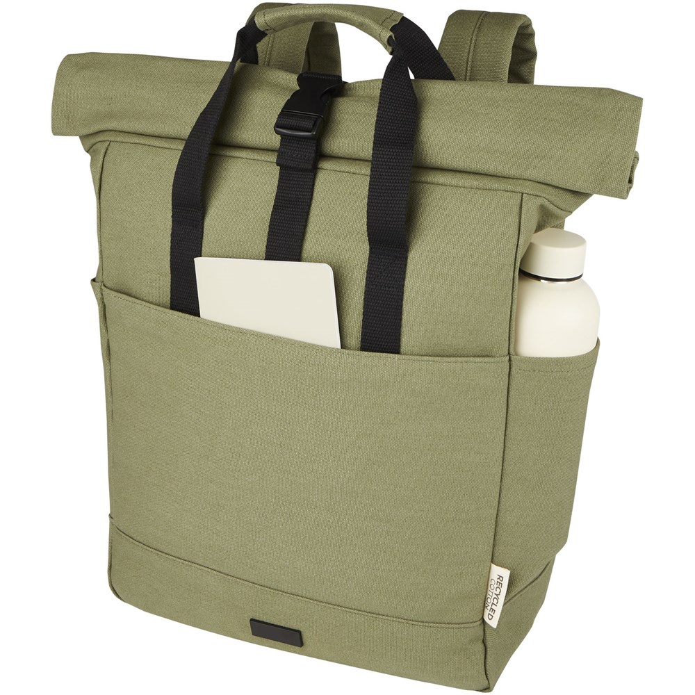 Joey 15" GRS Rolltop Laptoprucksack aus recyceltem Canvas 15 L