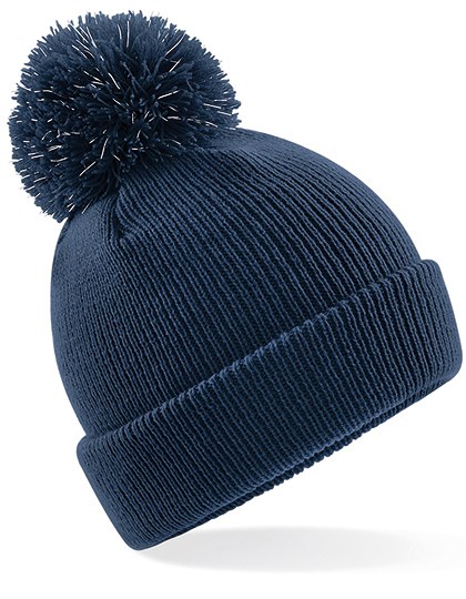 Beechfield - Junior Reflective Bobble Beanie - French Navy
