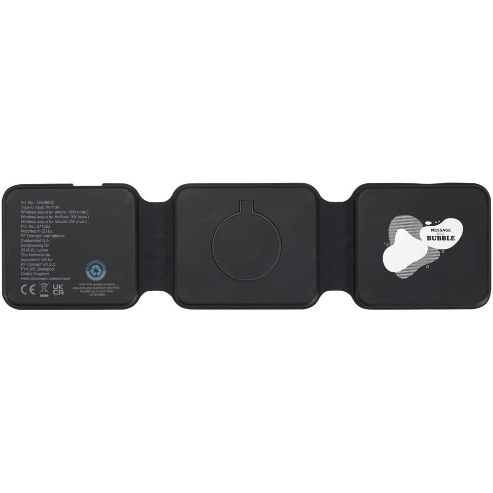 Armus 15 W 3-in-1 zusammenklappbares kabelloses Ladegerät aus recyceltem Kunststoff