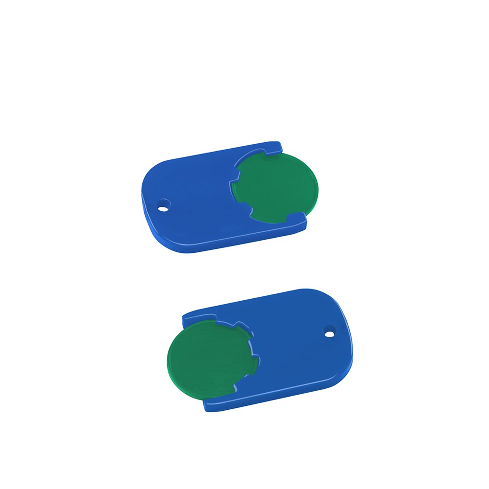 Chiphalter mit 1€-Chip "Gamma" - grün/blau