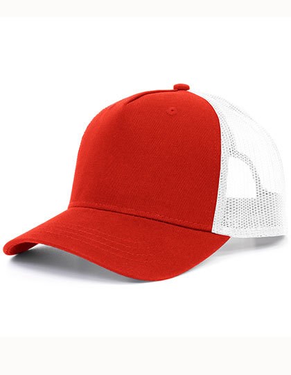 Brain Waves - 5-Panel Trucker Cap Recycled - Red, White