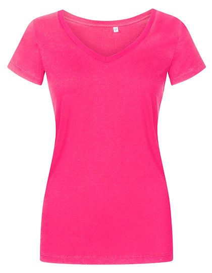 X.O by Promodoro - Women´s V-Neck T-Shirt - Bright Rose