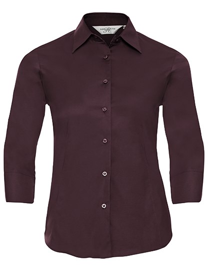 Russell Athletic Collection - Ladies' Long Sleeve Classic Pure Cotton Poplin Shirt - Port