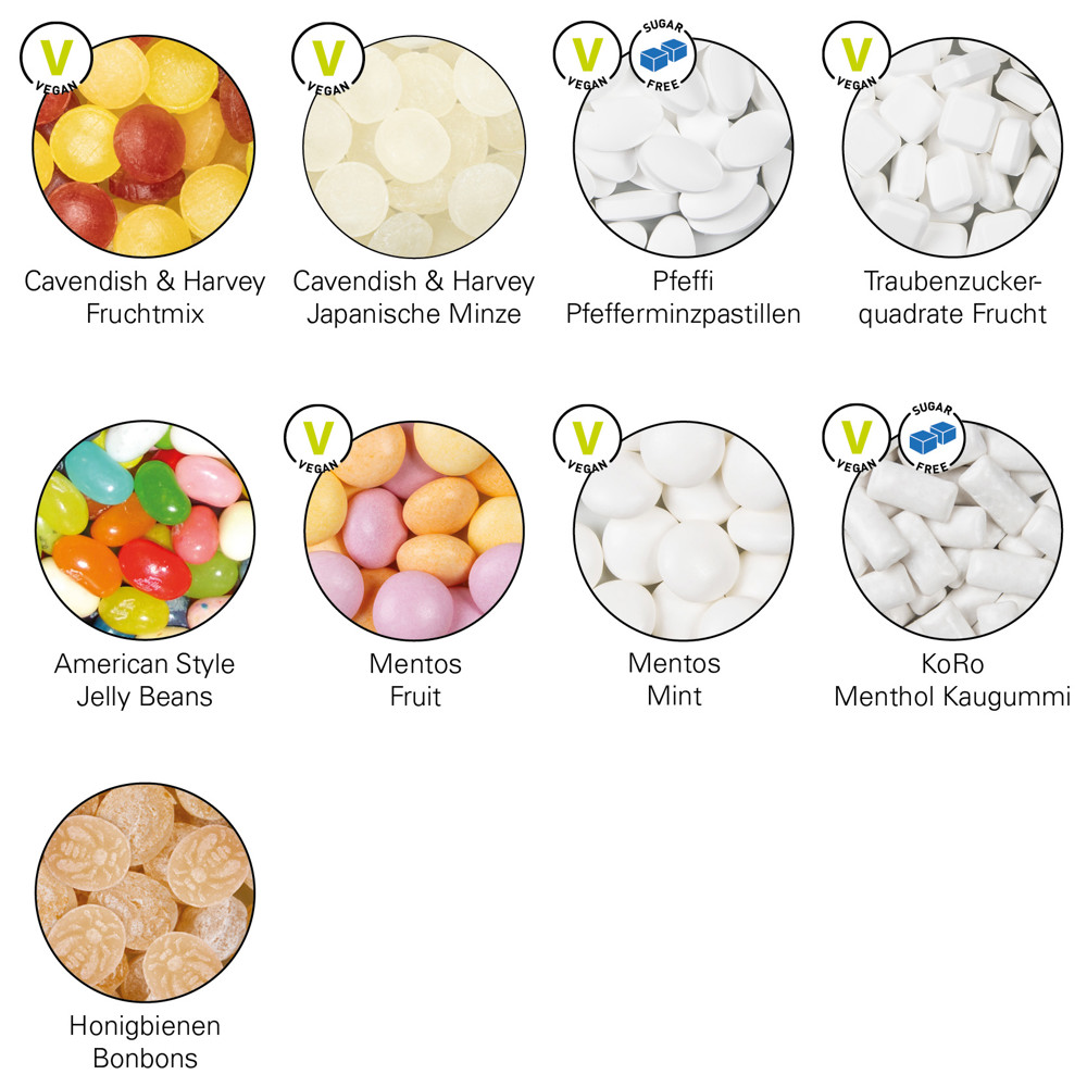Dose Quadratisch, Mini Bonbons Japanische Minze