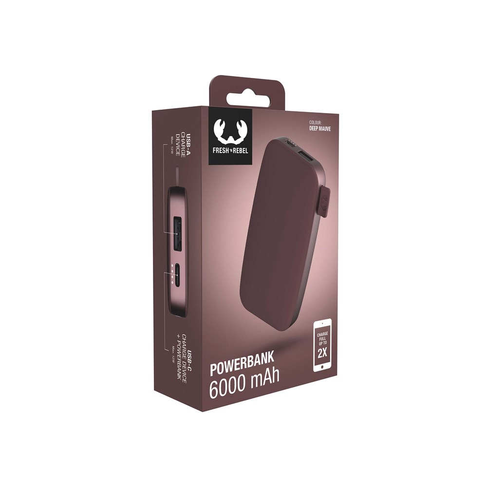 Fresh 'n Rebel Powerbank 6000 mAh USB-C Deep Mauve