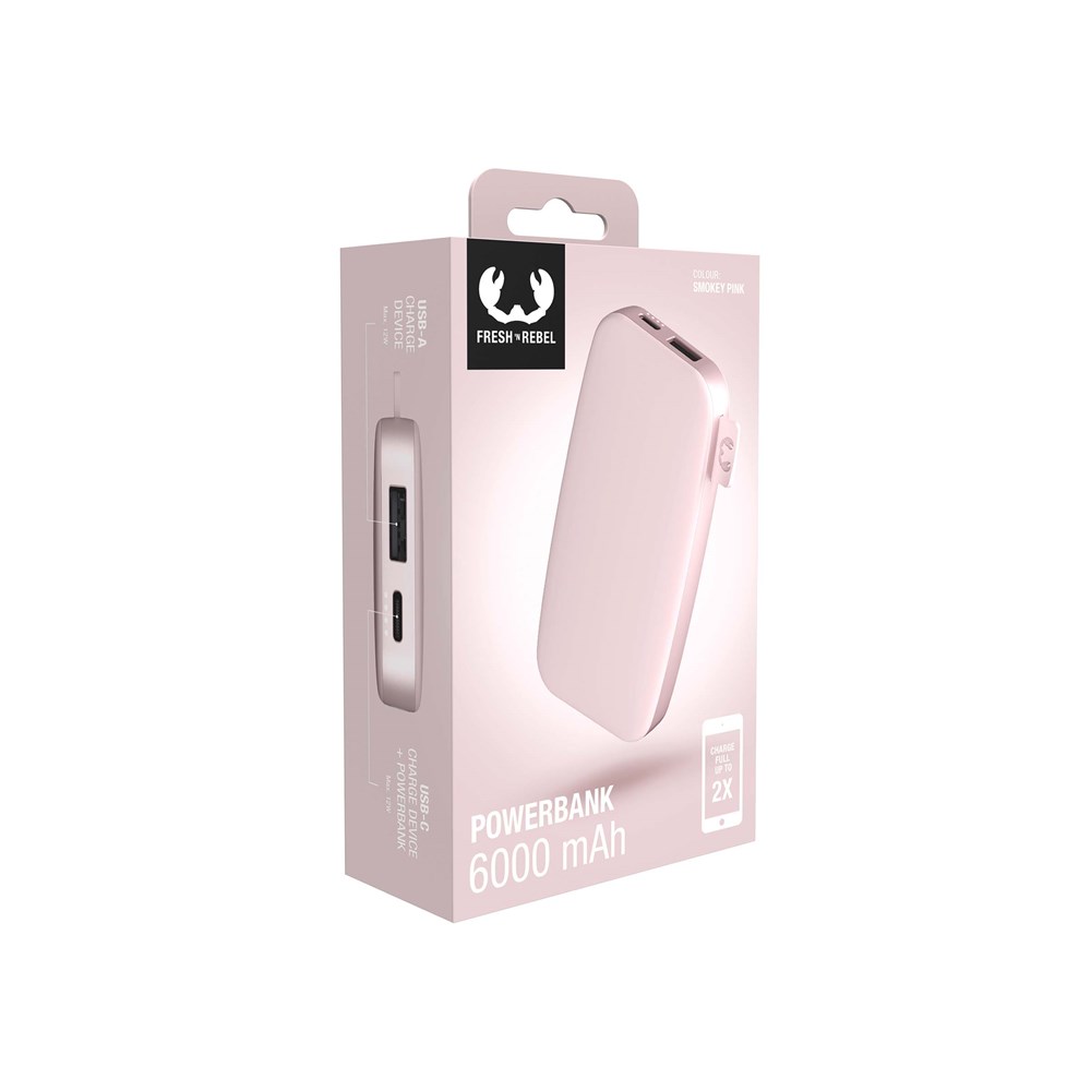 Fresh 'n Rebel Powerbank 6000 mAh USB-C Smokey Pink