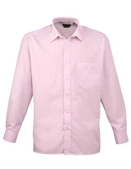 Premier Workwear - Men´s Poplin Long Sleeve Shirt - Pink (ca. Pantone 707C)