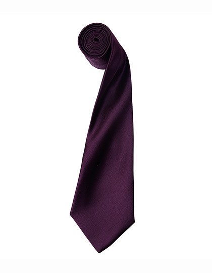 Premier Workwear - Colours Collection Satin Tie - Aubergine (ca. Pantone 5115C)