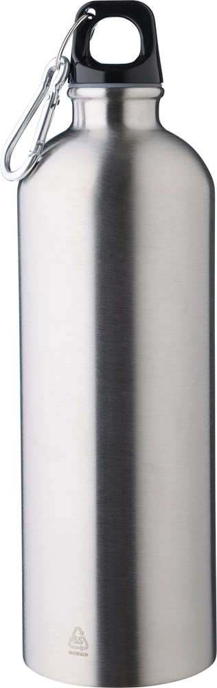 Recycelte einwandige Edelstahlflasche (750 ml) Emeric - silber
