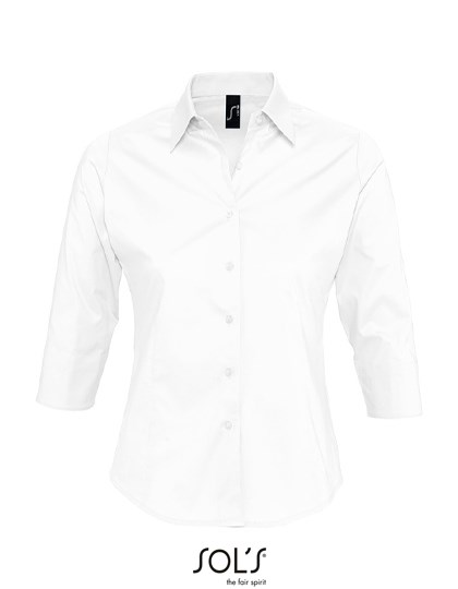 SOL´S - Women´s Stretch-3/4-Sleeve Blouse Effect - White