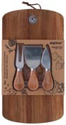 ALPINA Cheeseboard with Knives 320x17.5cm- Braun