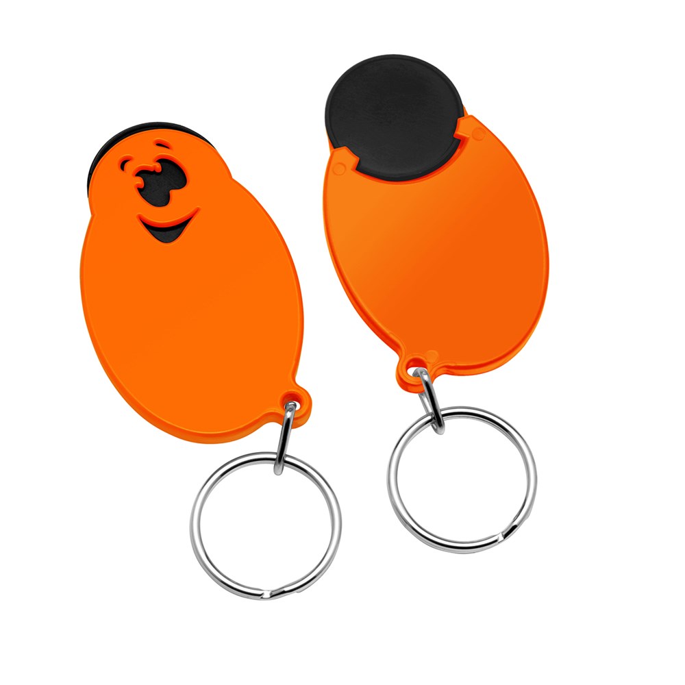 Chiphalter mit 1€-Chip "Gesicht" - schwarz/orange