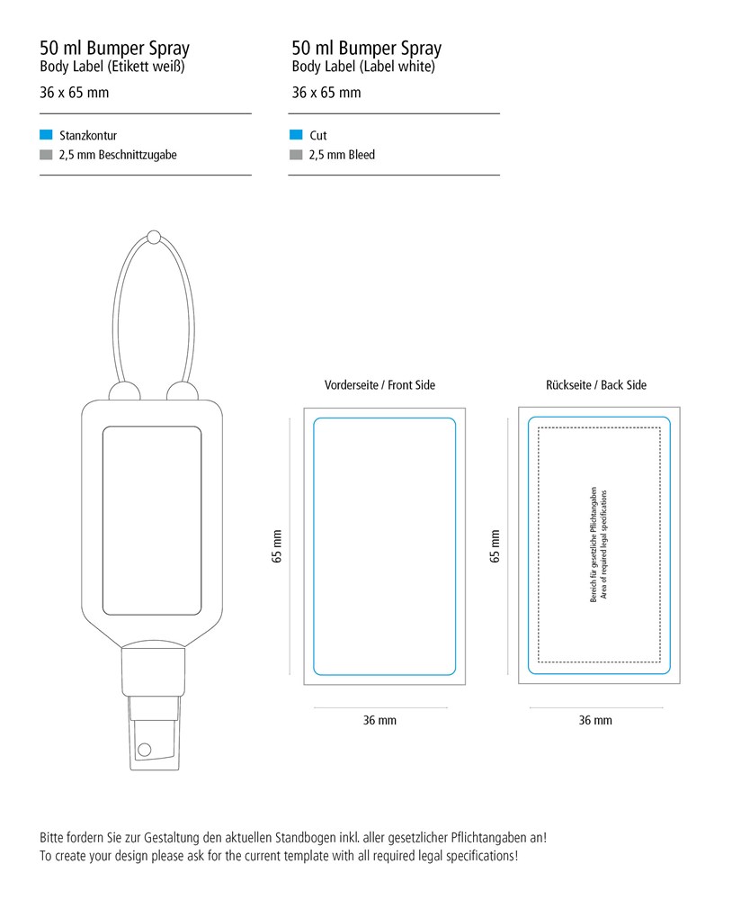 Kfz Cockpit-Reiniger, 50 ml Bumper frost, Body Label (R-PET)