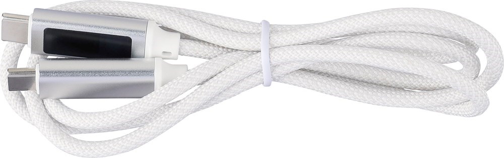 Ladekabel aus Nylongewebe 65W Claudia - weiß