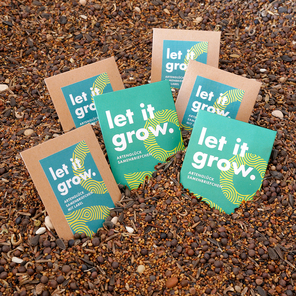 Samenbriefchen Artenglück mit Label