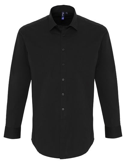 Premier Workwear - Men´s Stretch Fit Poplin Long Sleeve Cotton Shirt