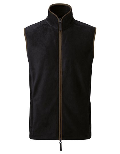 Premier Workwear - Men´s ´Artisan´ Fleece Gilet - Black (ca. Pantone Black C), Brown (ca. Pantone 4975C)