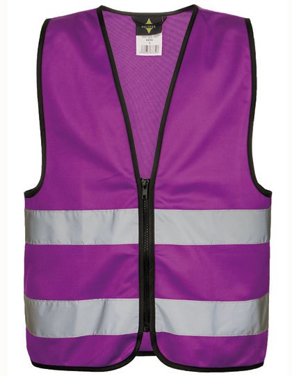 Korntex - Kids´ Hi-Vis Safety Vest With Front Zipper Aalborg - Violett