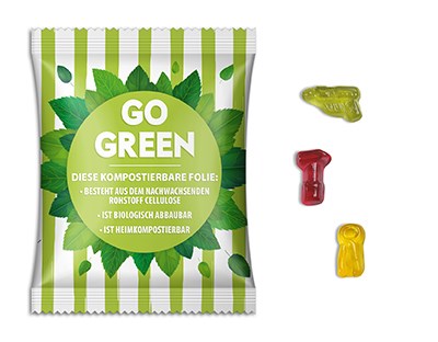 Fruchtgummi Standardformen - weiße kompostierbare Folie