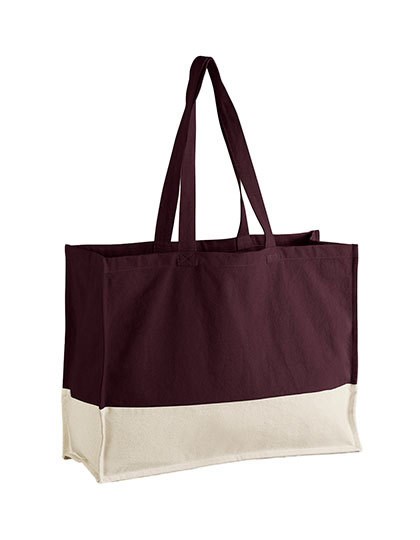 Westford Mill - EarthAware® Organic Contrast Shopper - Oxblood, Natural