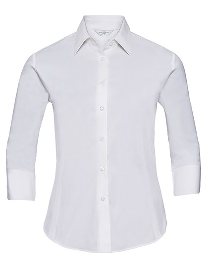 Russell Athletic Collection - Ladies' Long Sleeve Classic Pure Cotton Poplin Shirt - White