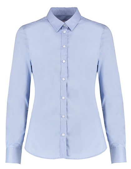 Kustom Kit - Women´s Tailored Fit Stretch Oxford Shirt Long Sleeve - Light Blue