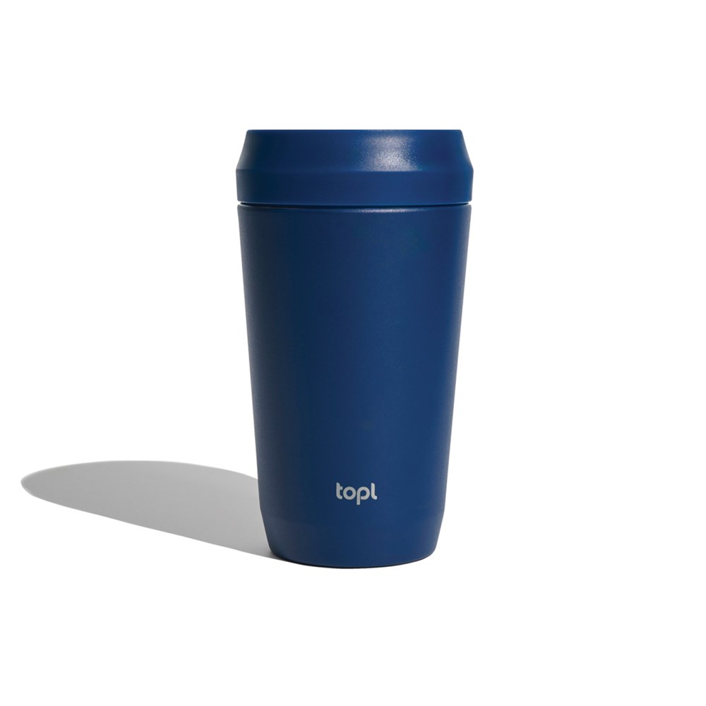Topl-Trinkbecher aus rec. Stahl mit 360-Grad-Deckel 354ml - navy blau (± PMS 2767C)