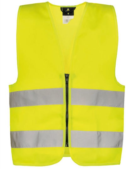 Korntex - Kids´ Hi-Vis Safety Vest With Front Zipper Aalborg - Signal Yellow