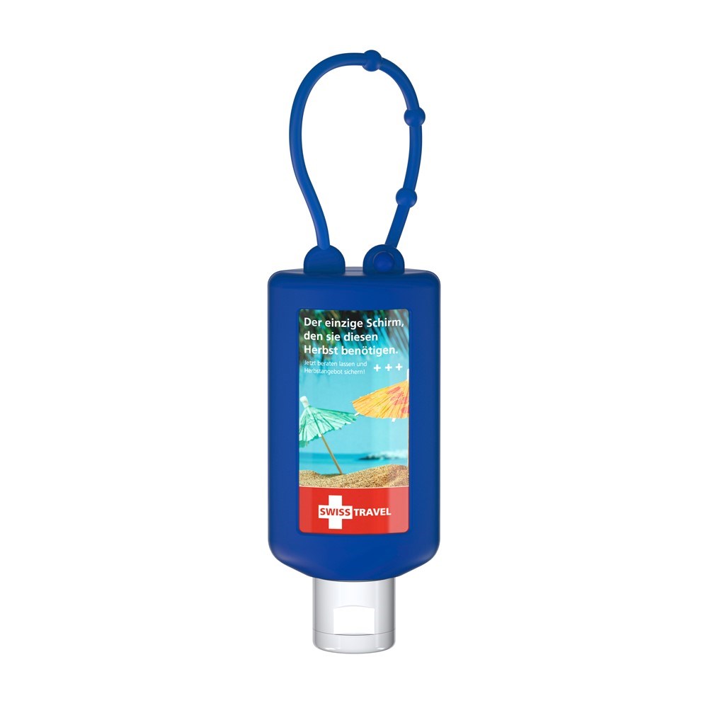 Sonnenmilch LSF 30 (sens.), 50 ml Bumper (blau), Body Label (R-PET)