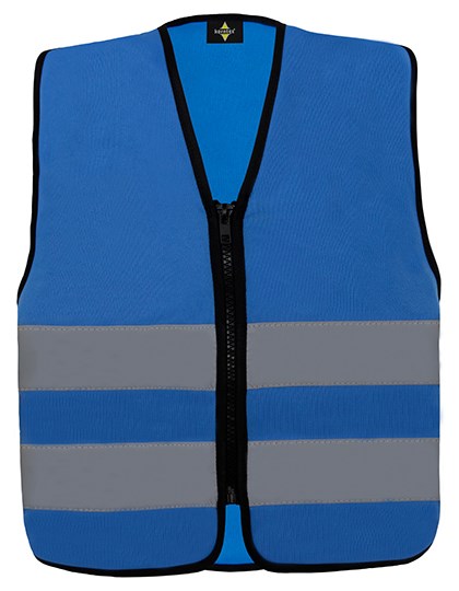Korntex - Kids´ Hi-Vis Safety Vest With Front Zipper Aalborg - blue