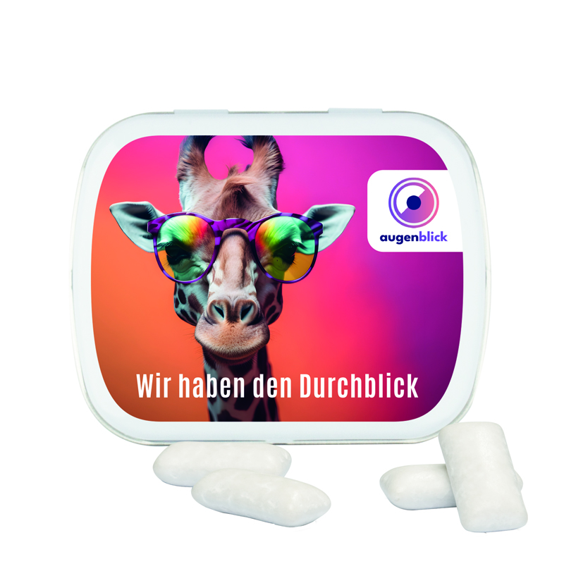 Klappdose, weiß, KoRo Menthol Kaugummi