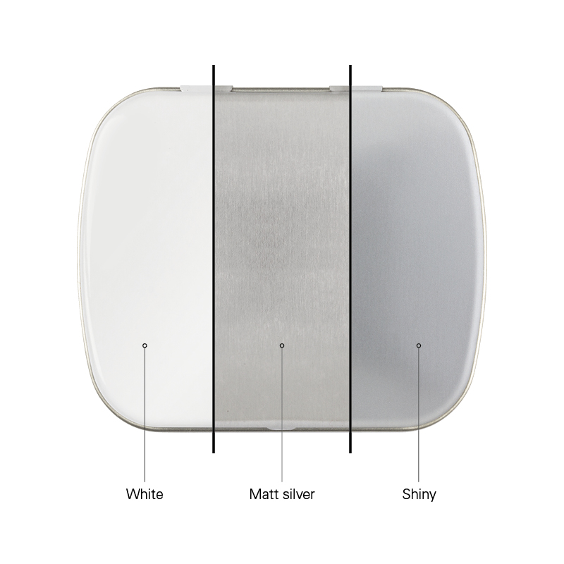 Klappdose, silber-blank, Mini Bonbons Fruchtmix