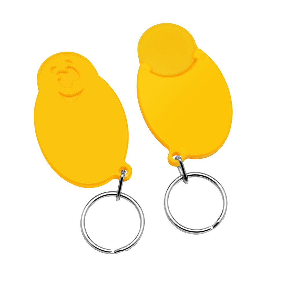Chiphalter mit 1€-Chip "Gesicht" - gelb/gelb